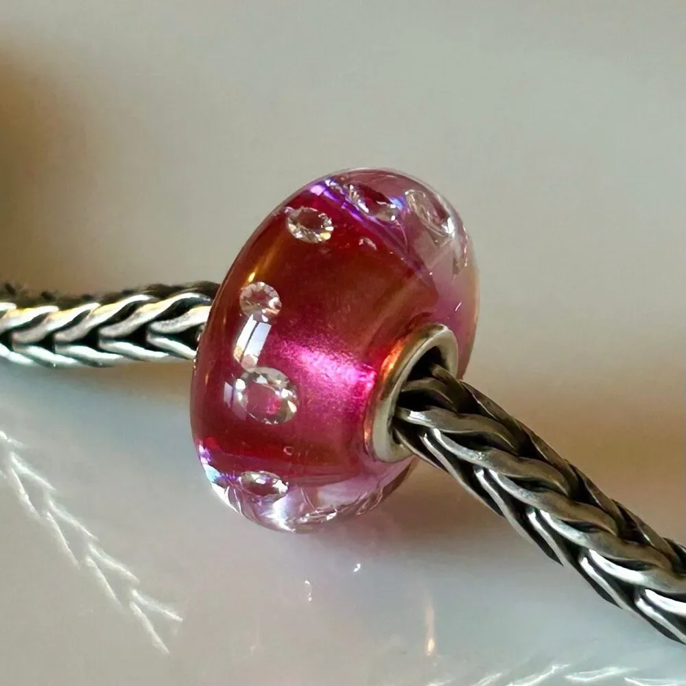 TROLLBEADS Pink Diamond Bead LAA 925S Preowned, Perfect!